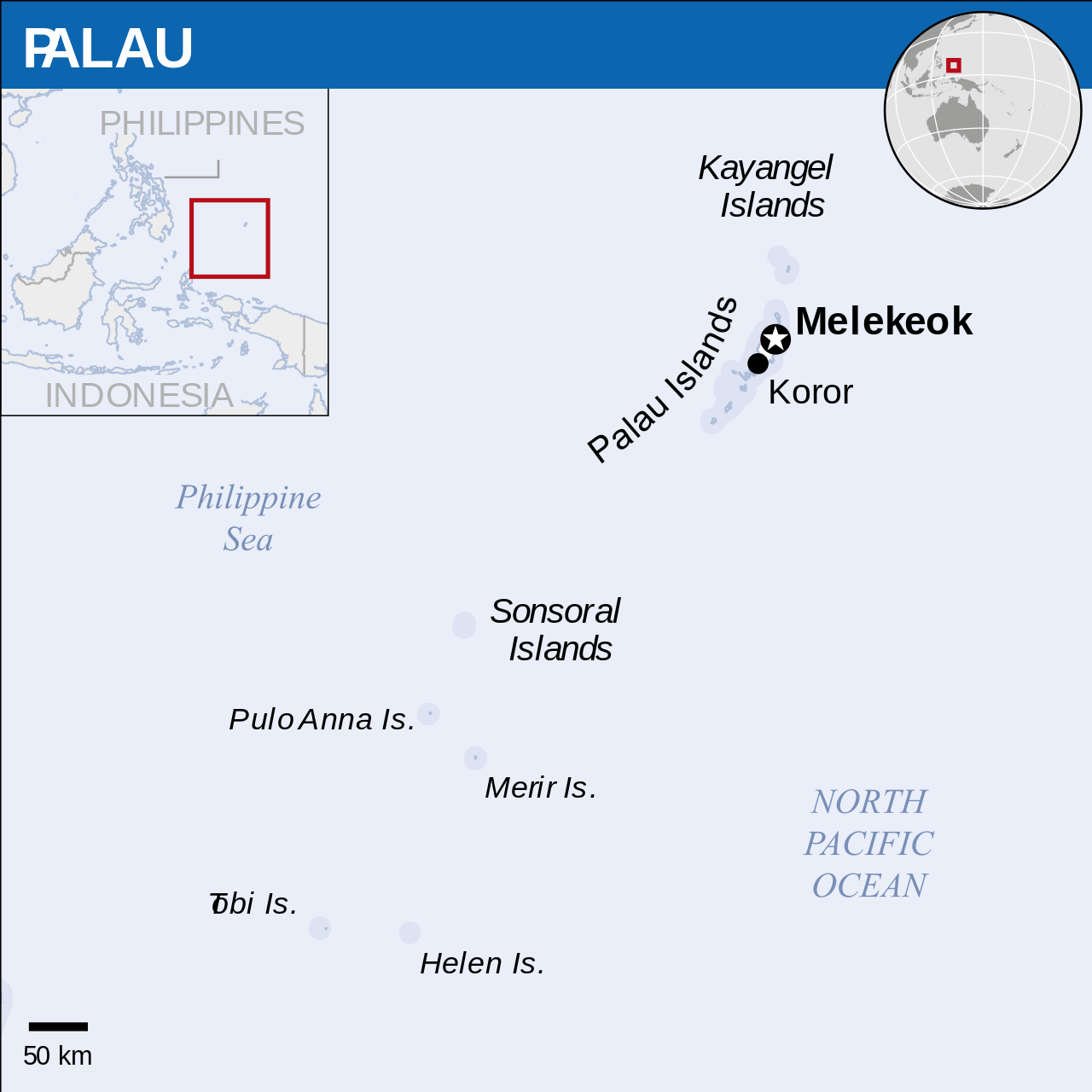 Palau Region Map